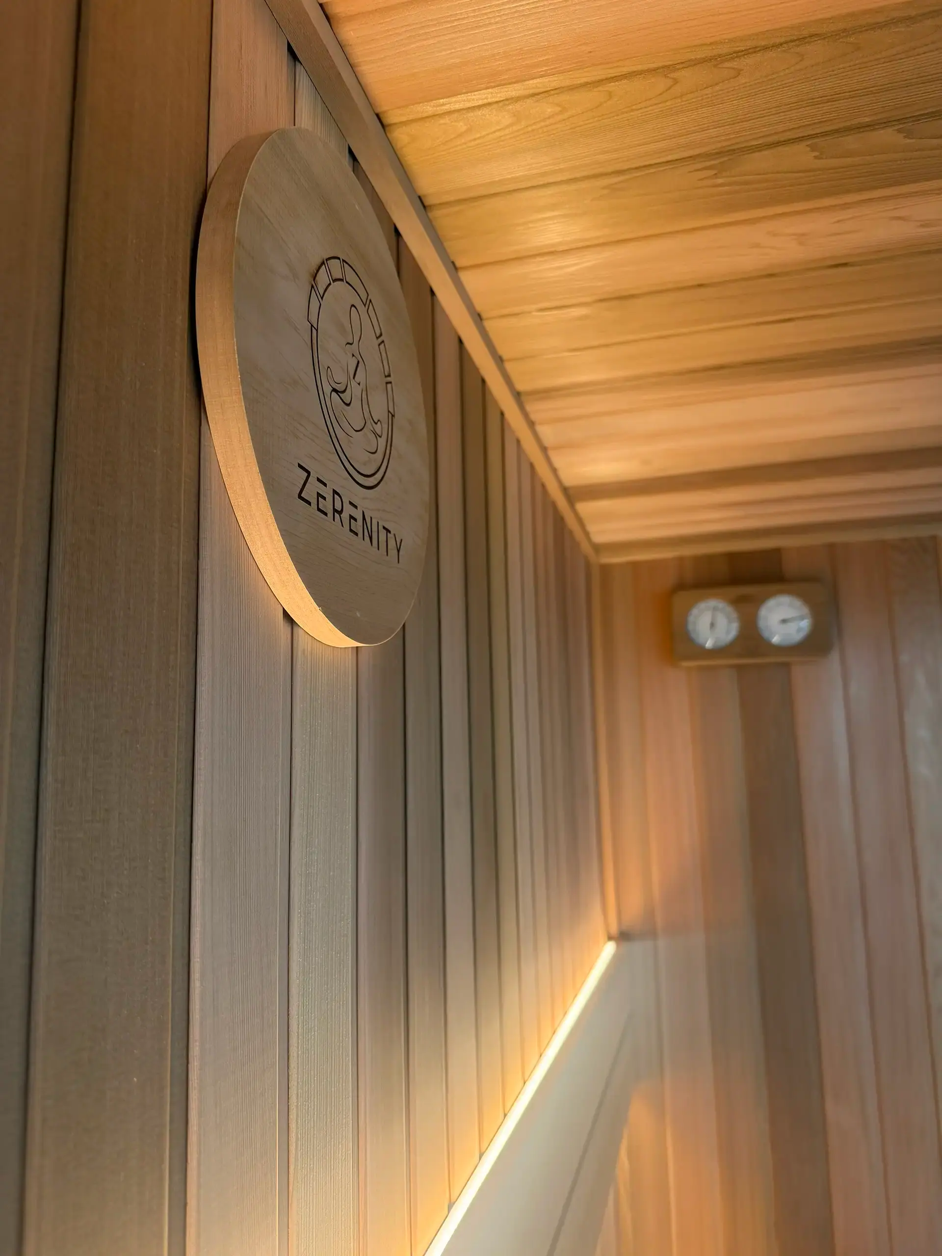 Western red cedar in a Zerenity custom sauna