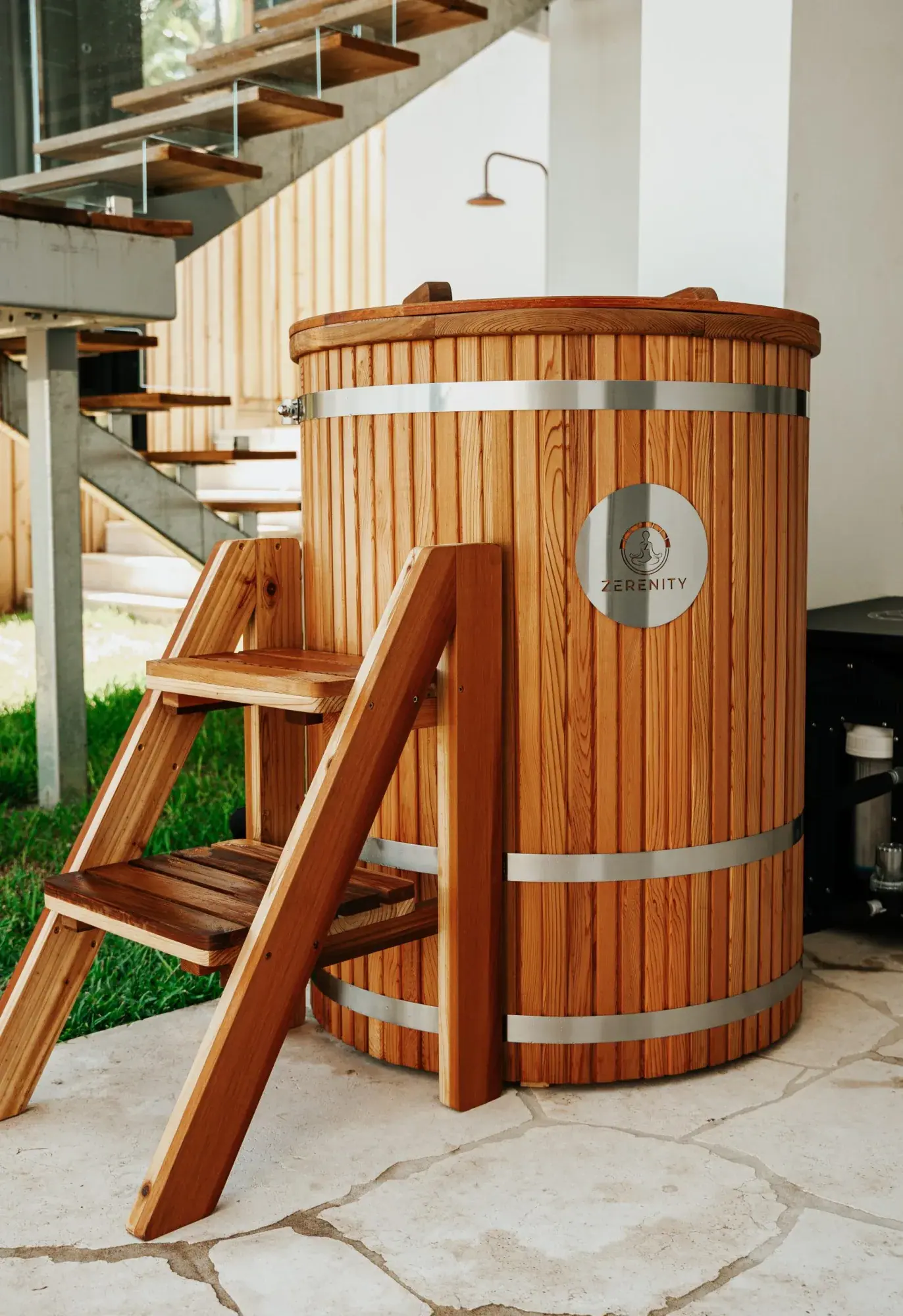 Zerenity sauna at dusk